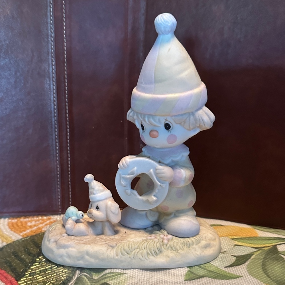 Charming Clown Figurine with Puppy